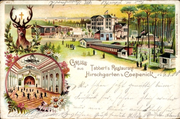 litho Berlijn Köpenick Friedrichshagen Hirschgarten, Tabberts Restaurant