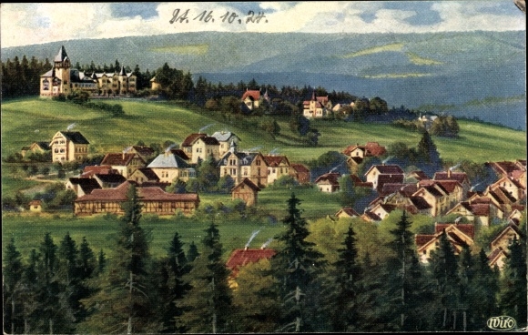 Artist PC Finsterbergen Friedrichroda in the Thuringian Forest, Kurhaus Felsenstein, panorama