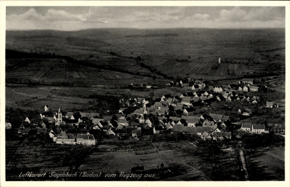 Postcard Siegelsbach in Baden, aerial photograph