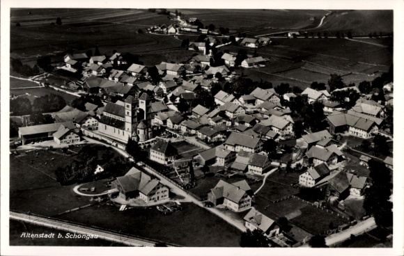 Postcard Altenstadt in Upper Bavaria, aerial photograph