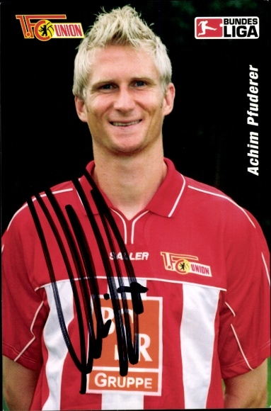 Autogrammkarte Fußballer Achim Pfuderer, 1. FC Union Berlin, Autogramm