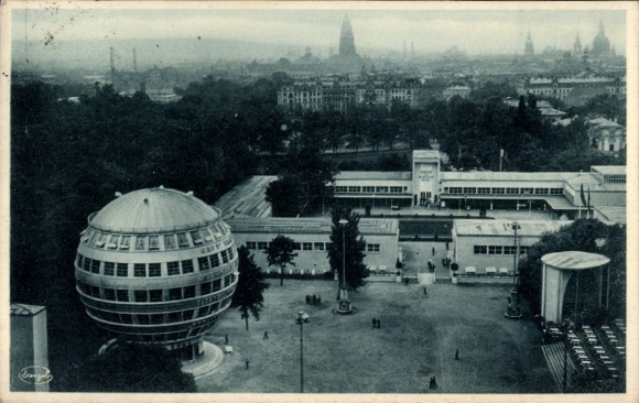 Postcard Dresden, Kugelhaus, Annual Exhibition of German Work, Exhibition Grounds