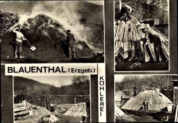 PC Blauenthal Eibenstock in the Ore Mountains, charcoal burning