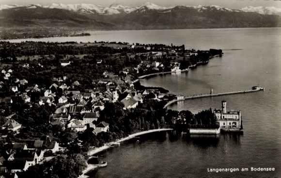 Ak Langenargen am Bodensee, Luftaufnahme