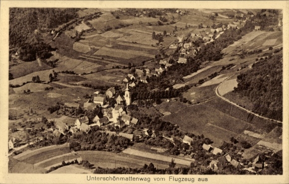 Postcard Unterschönmattenwag Unter Schönmattenwag Wald Michelbach in the Odenwald Hessen, aerial photograph
