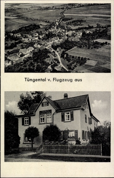 Postcard Tüngental Schwäbisch Hall in Württemberg, aerial view, typical houses, rural surroundings