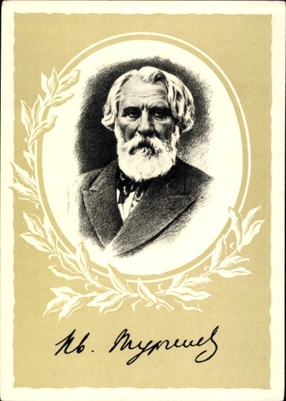 Postcard writer Ivan Sergejewitsch Turgenev, portrait