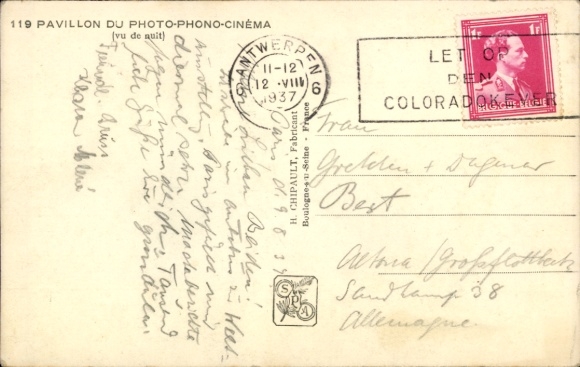 Postcard Paris, Exposition Internationale 1937, Pavillon du Photo-Phono-Cinema