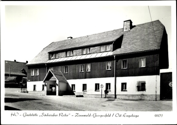 Ak Zinnwald Georgenfeld Altenberg im Erzgebirge, HO Gastsätte Sächsischer Reiter
