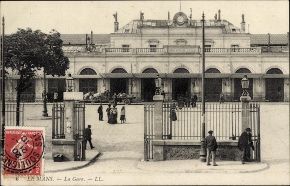 Postcard Le Mans Sarthe, The Train Station