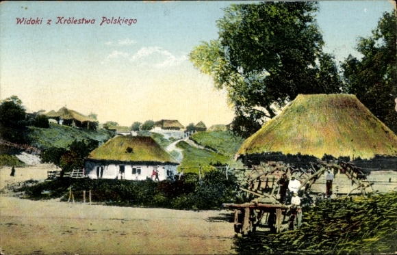 Ak Polen Partie in einem polnischen Dorf, Wassermühle