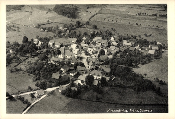 Ak Kirchenbirkig Pottenstein in Oberfranken, Fliegeraufnahme