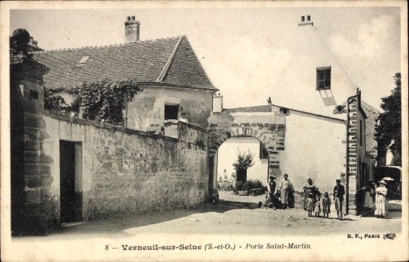 Postcard Verneuil sur Seine Yvelines, Porte Saint Martin