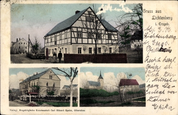 Ak Lichtenberg im Erzgebirge, Historisches Gebäude, Postkartenmotiv, Gruß aus Lichtenberg, Ver...