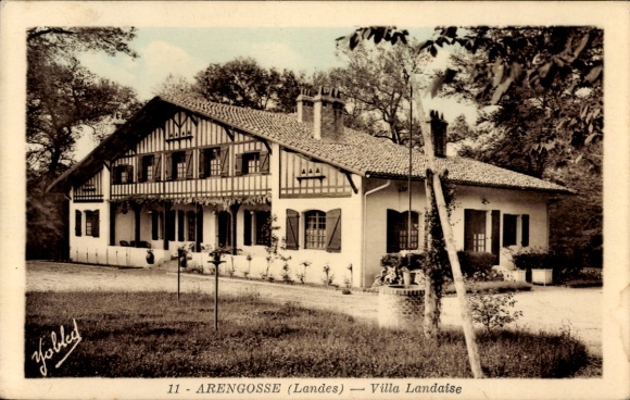 Postcard Arengosse Plage Landes, Villa Landaise