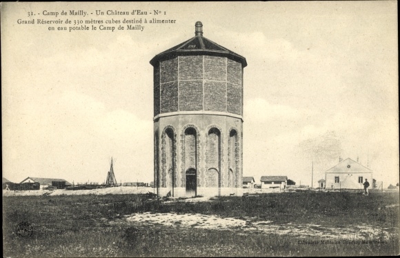 Postcard Mailly le Camp Aube, A Water Tower
