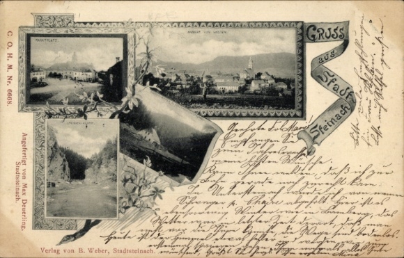 Postcard Stadtsteinach Upper Franconia, general view