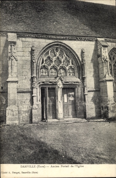 Postcard Damville Eure, Old Portal of the Church