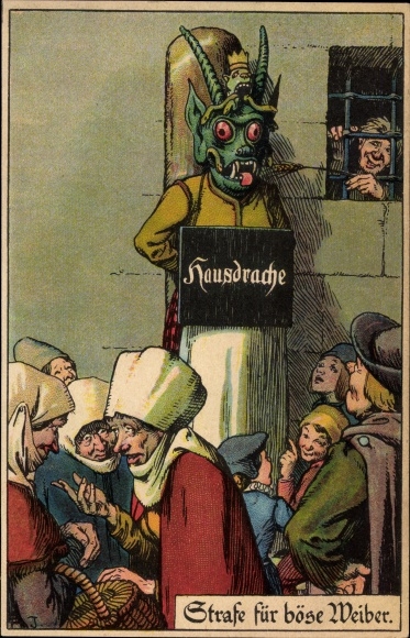 Artysta lito Jodolfi, kara dla złych kobiet, domowy smok, smocza maska, wstydliwy słupek