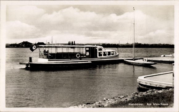 Ak Hannover in Niedersachsen, Maschsee, Motorboot