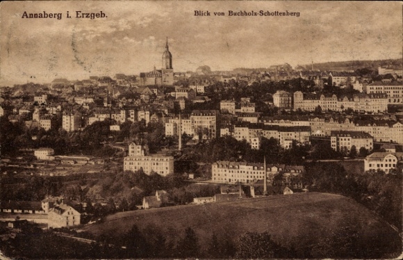 Ak Annaberg Buchholz im Erzgebirge, Blick von Buchholz-Schottenberg,  3.