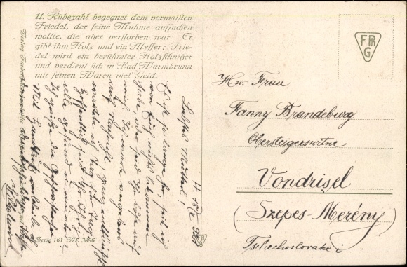 KP artysty Elßner, F., Rübezahl, duch gór, rodzina, kuchnia