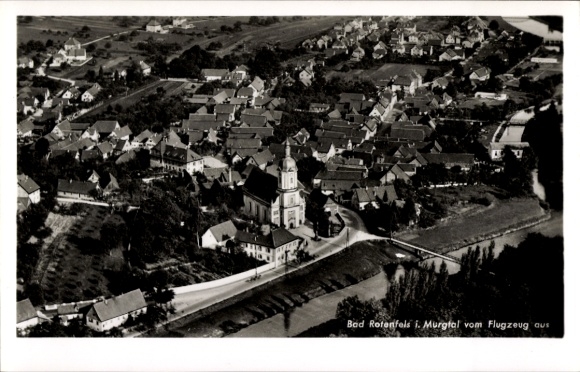 Postcard Bad Rotenfels Gaggenau in the Murg Valley, aerial photograph