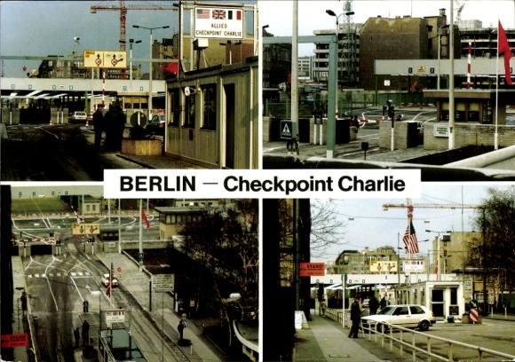 Ak Berlin Kreuzberg , Checkpoint Charlie, Alliierten Kontrollpunkt, historische Stätte, Berlin...