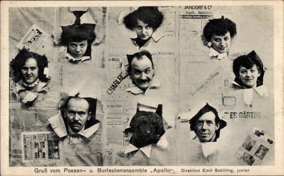 Postcard Possen- und Burleskenensemble Apollo, dancers