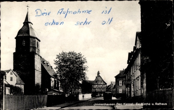 PC Immenhausen in Hesse, Ev. Church, town hall