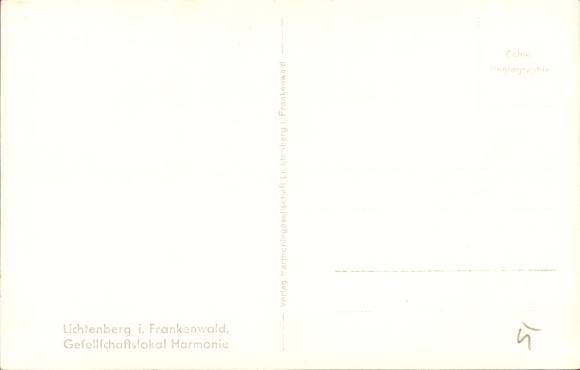 Postcard Lichtenberg in Upper Franconia, Harmonie social club, interior view