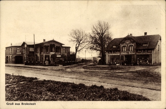Ak Brokstedt in Holstein, Teilansicht, Geschäftshaus