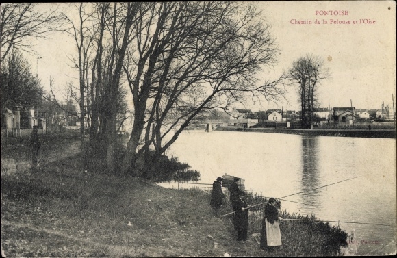 Postcard Pontoise Val d&#39;Oise, Path of the Lawn and the Oise