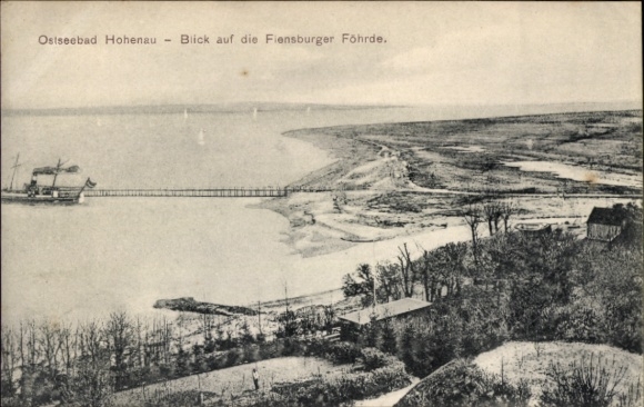Ak Ostseebad Hohenau Langballig in Angeln, Blick auf die Flensburger Föhrde