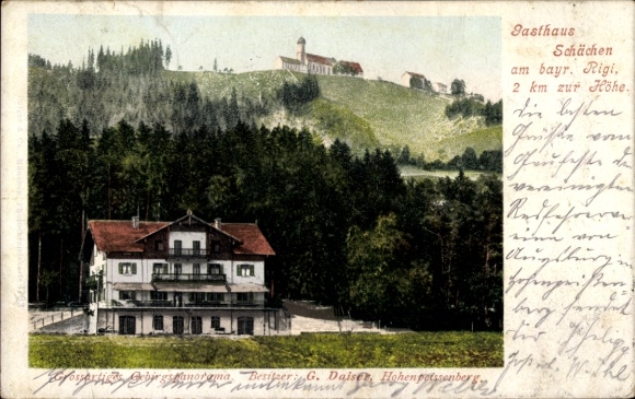 Postcard Hohenpeißenberg Peißenberg Upper Bavaria, Gasthof Schächen