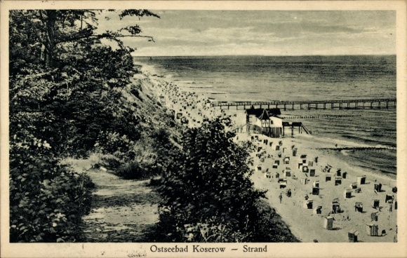 Ak Ostseebad Koserow auf Usedom, Strand