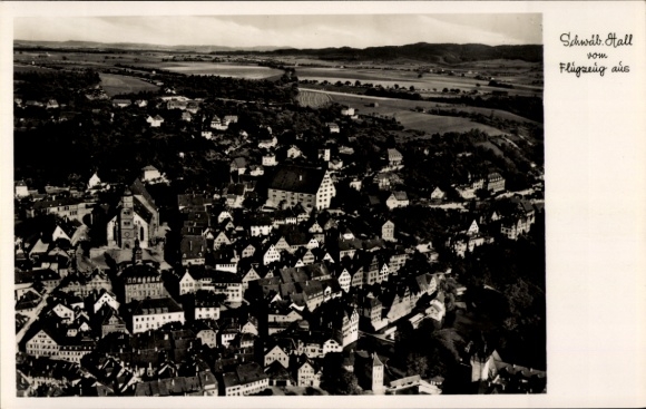 Postcard Schwäbisch Hall in Württemberg, aerial photograph