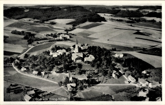 Postcard Weng Bad Griesbach im Rottal Lower Bavaria, aerial photograph