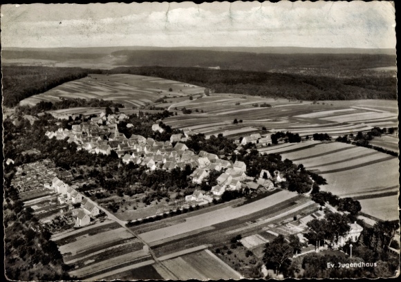 Postcard Schmie Maulbronn in the Enzkreis, evangelical youth center, aerial view