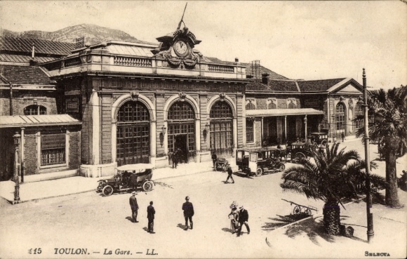 Postcard Toulon Var, train station