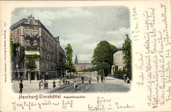 Postcard Hamburg Eimsbüttel, Lappenbergs Allee