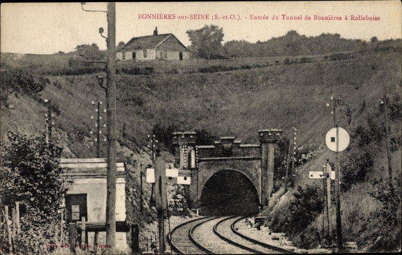 Postcard Bonnières-sur-Seine Yvelines, Entrance to the Tunnel