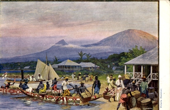 Künstler Ak Victoria Viktoria Kamerun, Strand, Boote