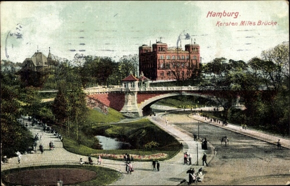 Postcard Hamburg Mitte St. Pauli, Kersten Miles Bridge