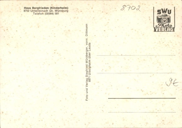 Postcard Unterleinach Leinach in Lower Franconia, chapel, church, house Bergfrieden, schoolhouse