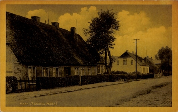Ak Hohn in Sleeswijk-Holstein, huizen, straat