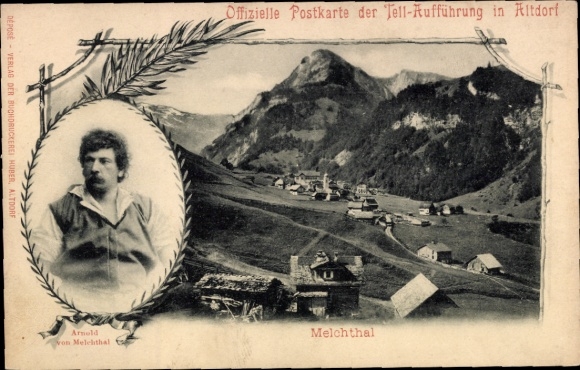 Ak Altdorf Kt. Uri, Tell-Aufführung, Arnold von Melchthal, Rütlischwur, Melchthal