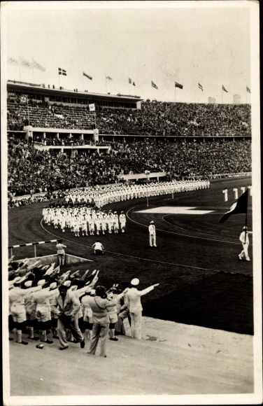 PC Berlin Olympic Stadium, Olympic Games 1936, opening ceremony, entry of the German team