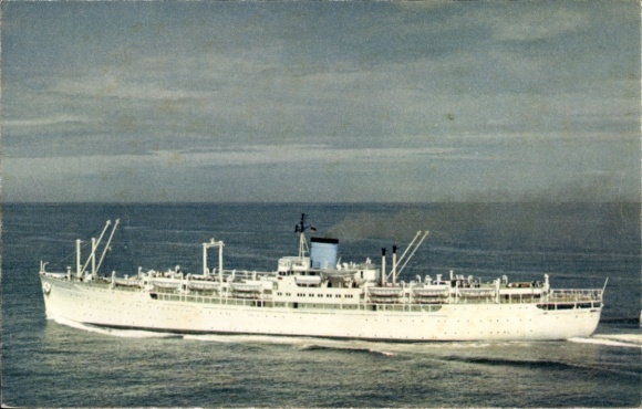 Postcard passenger ship MV Seven Seas, Europe Canada Line