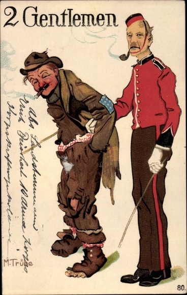 Künstler Litho Trübe, Maxim, zwei Gentleman, Bettler und Page